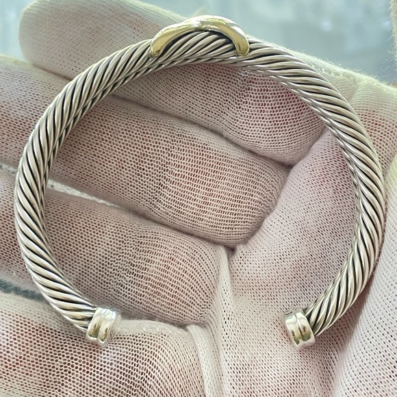 David Yurman 925 & 14k Gold 10mm Signature X Bracelet - Picture 8 of 9